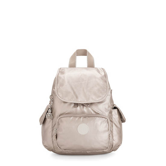 Kipling City Pack Mini Metallic Ryggsekk Beige | NO 1724HA